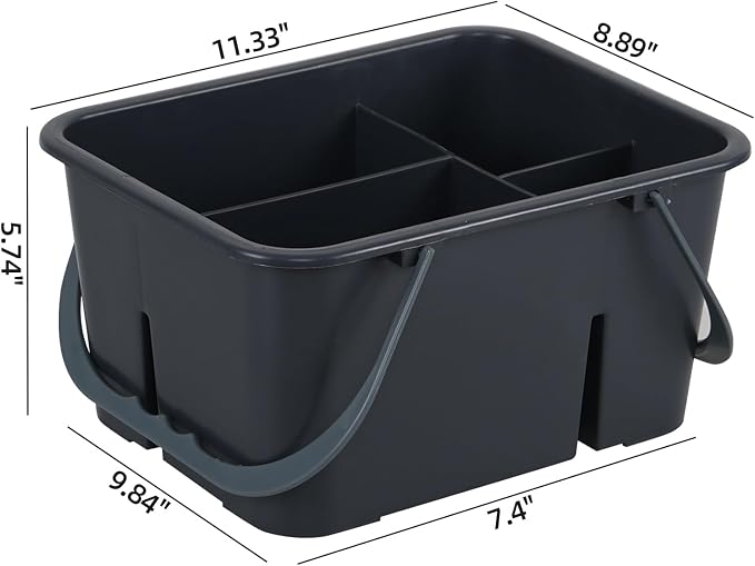 Bringer Small Plastic Cleaning Caddy, Portable Organizer Tote | Lightweight Carry Handle, Multipurpose for Cleaning Supplies, Laundry, Kitchen, Bathroom and Garage Storage