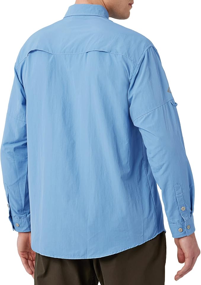 NAVISKIN Men's UPF 50+ Sun Protection Long Sleeve Fishing Shirts | UV Protective, Quick Dry, Vented Back, Utility Pockets, Roll Up Sleeves, Lightweight PFG Shirts For Hiking Camping Safari