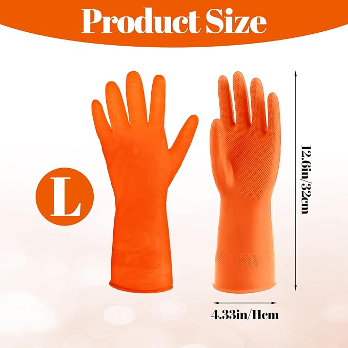 12 Pairs Kitchen Gloves for Washing Dishes, Rubber Cleaning Gloves for Dishwashing, Household Washing Dishes Cleaning Gardening, Non-Slip Dishwashing Gloves Reusable for Women Men, 3 Colors