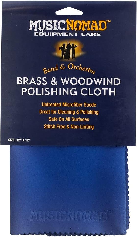 MusicNomad Brass & Woodwind Premium Microfiber Polishing Cloth (MN730) | Soft, Non-Treated Microfiber Helps Lift Dust, Fingerprints and Polish Residue without Scratching.