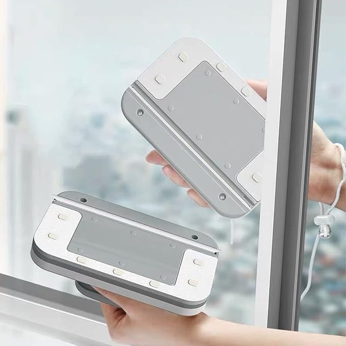 Magnetic Window Wiper Cleaner, Double Glazed Magnetic Window Cleaner Adjustable Double-Side Glass Cleaning Accessory for Home High-Rise Glass Use