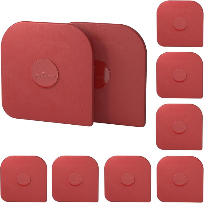 Pan Scraper, 10 Pcs Pot & Dish Scraper Plastic, Sturdy Scraper Kitchen Tool, Red | Pot Scraper Non Scratch for Cast Iron, Pot and Pan Cleaning, Food Scraper for Dishes, Home & Apartment Essentials, Red