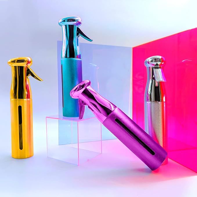 Colortrak Luminous Spray Bottle, 250ml/8.5oz, Gold | Full 360 Degree Distribution for Custom Saturation, Easy-Use Pump for Hair Misting, Quick View Window to Monitor Water Level