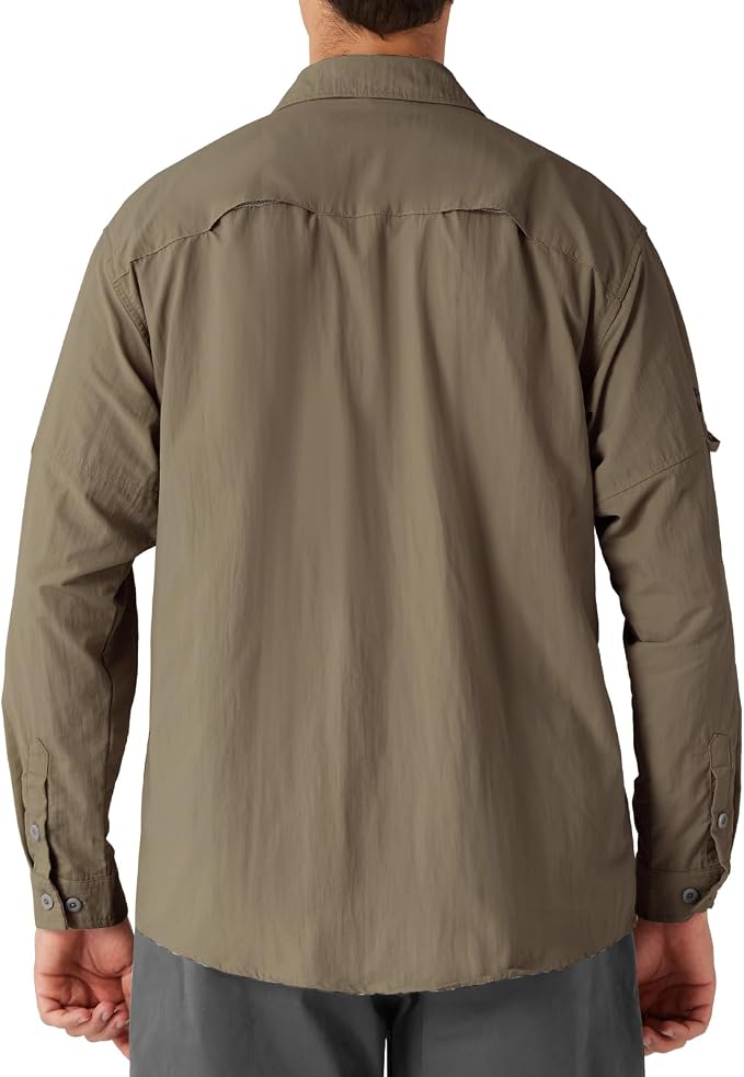 NAVISKIN Men's UPF 50+ Sun Protection Long Sleeve Fishing Shirts | UV Protective, Quick Dry, Vented Back, Utility Pockets, Roll Up Sleeves, Lightweight PFG Shirts For Hiking Camping Safari
