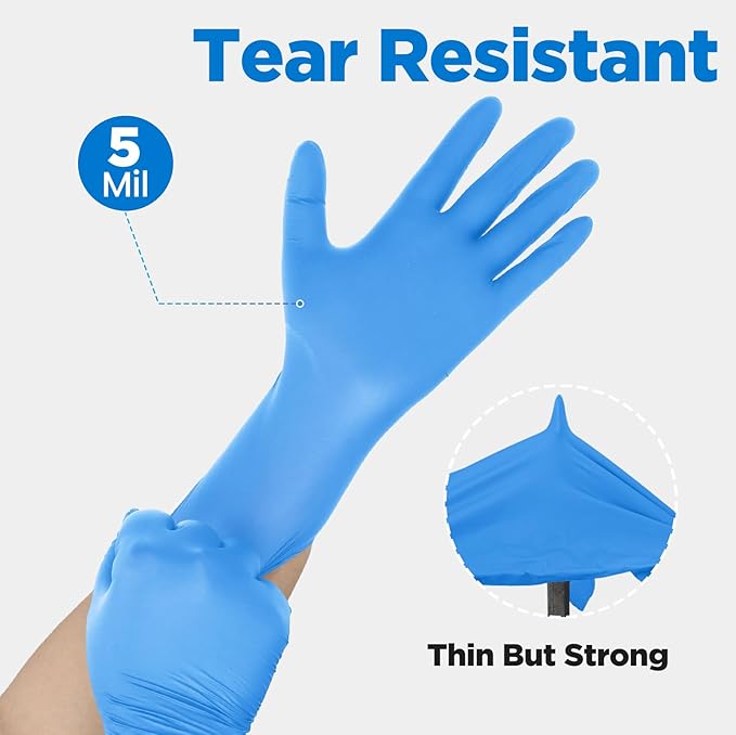 5 Mil Disposable Nitrile Gloves Small, 100Pcs + 5 Pairs | Food Service, Non latex, Powder Free, Textured Grip for Cleaning, Cooking Food Prep, Kitchen, Nail Tech, Pet Care