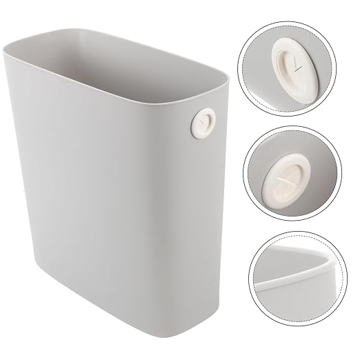 Vaguelly Plastic Kitchen Trash Can Lid Slim Bin for Bathroom Bedroom Office Easy Cleaning