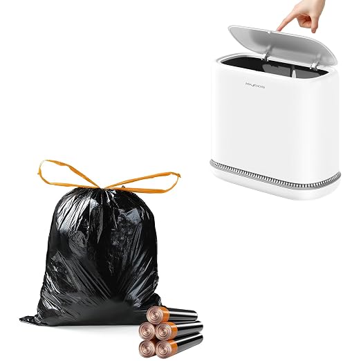 3.3 Gallon Slim Garbage Can with Lid and 75 Counts trash bag