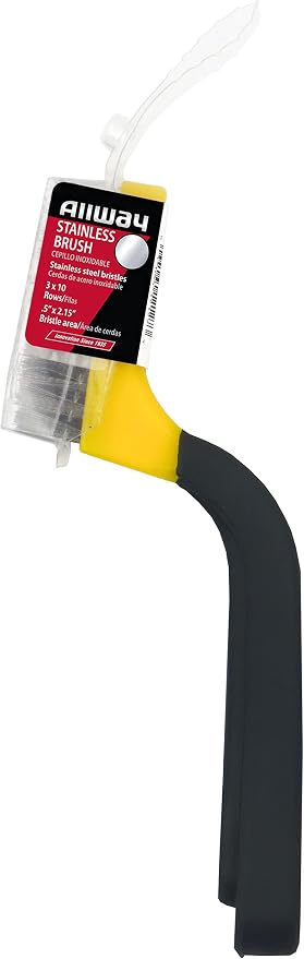 ALLWAY SB1 Soft-Grip Narrow Stainless Steel Stripper Brush | Soft-Grip Handle, Solvent-Proof Bristles