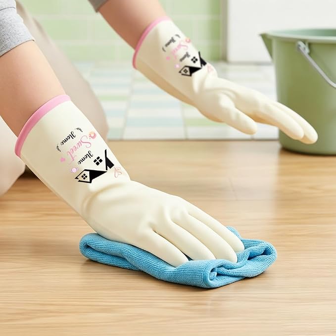 Rubber Cleaning Reusable Gloves, Practical House Warming Gifts | Dishwasher Reusable Gloves, Dishwashing Kitchen Household Essentials, Housewarming Xmas Cleaning Gifts for Cleaner Friends