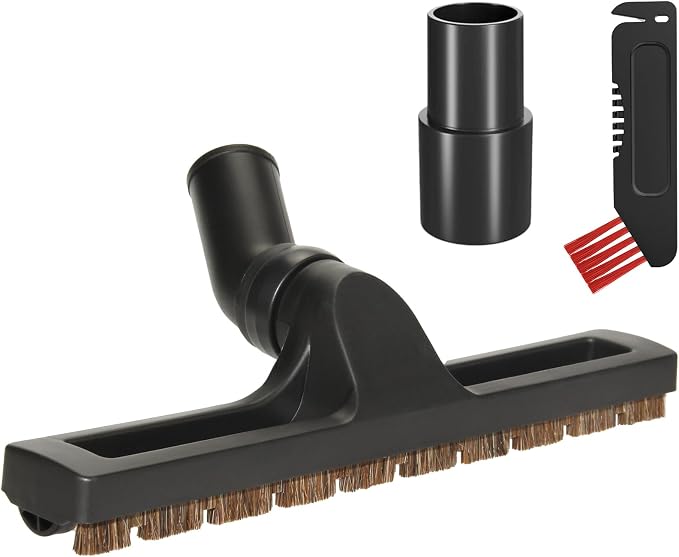 Hardwood Floor Brush Vacuum Attachment Compatible with Shark Corded Stick Rocket HV301 HV322, 1-1/4" Horsehair Brush Accessory with Adapter (Hardfloor Brush)