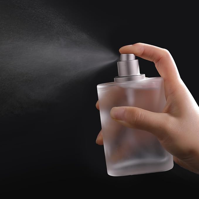 100ml/3.4 Oz Frosted Glass Perfume Spray Bottle Atomizer Empty | Refillable Perfume Cologne Bottle Fine Mist with 3 Kinds of Perfume Dispenser