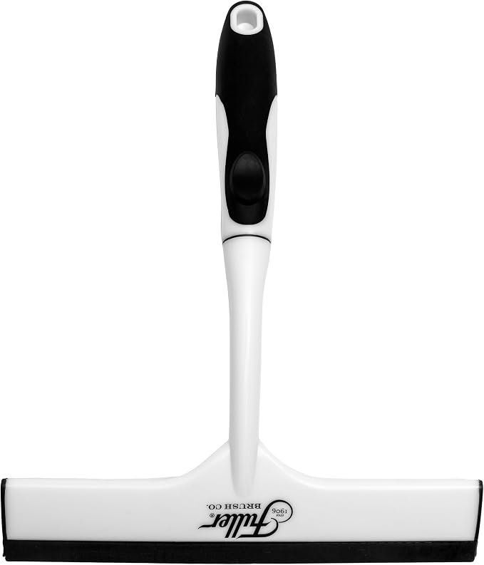 Fuller Brush Easy Grip Handheld Squeegee - for Shower Walls, Doors, Tub Surfaces, Windows, Mirrors & Vehicle Windshields - ThermoPlastic Rubber Blade - Comfort Grip Handle with Built-in Finger Groove