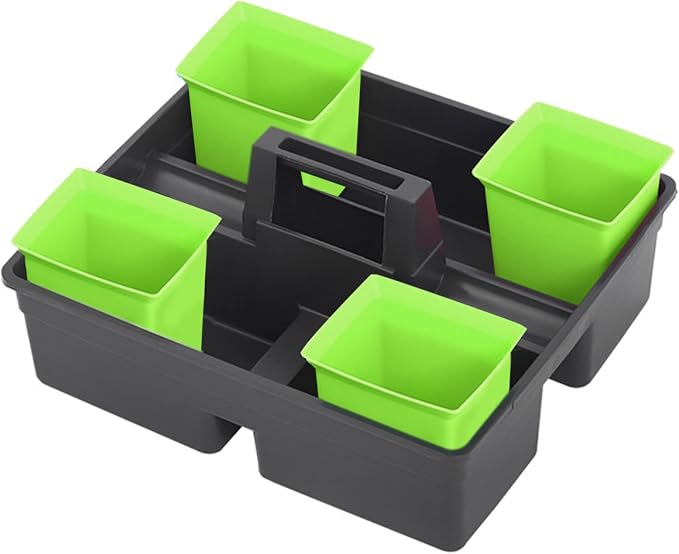 GLEAVI Portable Utility Basket Organizer Compact Plastic Cleaning Supplies Caddy for Hotels and Households Spacious Design Storage