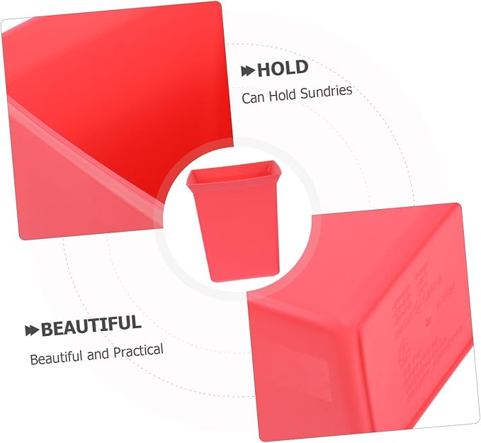 DECHOUS Multi Purpose Plastic Caddy Organizer Portable Cleaning Supply Bin with Convenient Tool Bar Design for Hotel Housekeeping Bathroom Kitchen Red