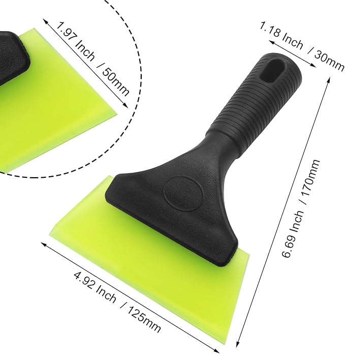 2 Pcs 5 Inch Green Car Window Squeegee Silicone | Auto Window Squeegee, Small Windshield Squeegee, Tile Squeegee Mirror Squeegee Shower Squeegee, For Glass Doors