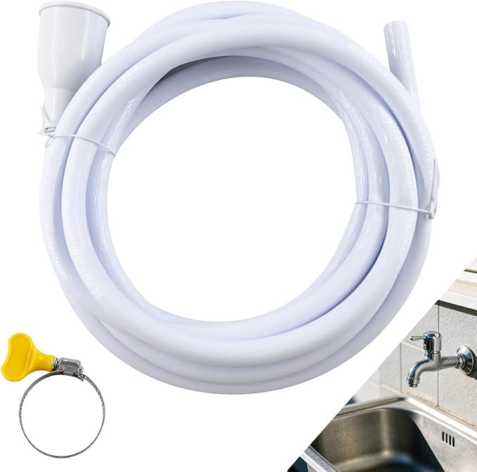 LiXiongBao 13.12FT/4M Sink Extension Hose,Sink Hose Adapter,Portable Water Transfer Accessories for Gardening, Watering, and Outdoor Cleaning with Adjustable Clamp