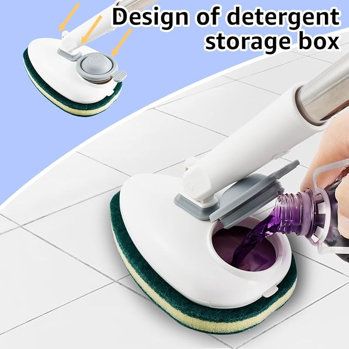 Shower Cleaner Brush Tub and Tile Scrubber with Soap Dispenser Shower Scrubbing Brush with 55.1 Inch Long Handle Bathroom Cleaning Brush with Adjustable Brush Head Floor Scrubber for Bathtub Tile