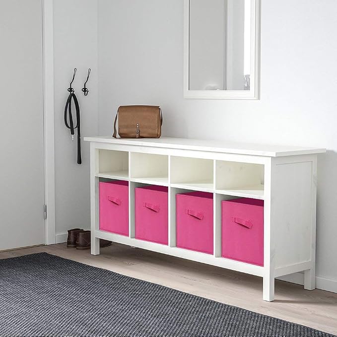 ShellKingdom Storage Bins, Foldable Fabric Storage Cubes And Cloth Organizer Drawer For Closet And Toys, 2 Pack (Fuchsia) | Storage Organizer For Closet And Toys, 10.5x10.5x11 INCH, 2 Pack (Fuchsia)