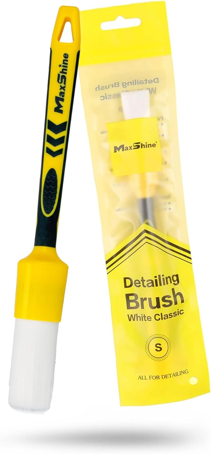 Maxshine Large #12 Universal White Classic Detailing Brush – Soft, Durable Synthetic Bristles – High-Density Brush for Interior & Exterior Cleaning – Premium Car Detailing Tool