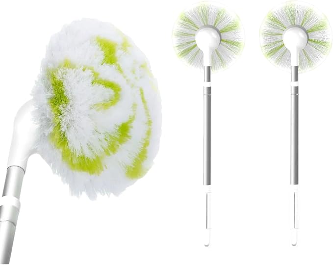 Non-Scratch Tub Tile Scrubber Brush, 28" Extendable Pole（2-Pack） | Soft Tub Brush Mop, Shower Brush with Long Handle for Bathtub Bathroom Sink Basin Tile Wall