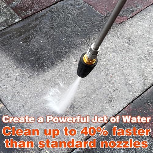 Tool Daily Turbo Nozzle Pressure Washer, 360° Rotating Nozzle | Pressure Washer Turbo Tip for Car Washing, Concrete, Brick Cleaning, 1/4 Inch Quick Connect, 3600 PSI, 2.5 GPM