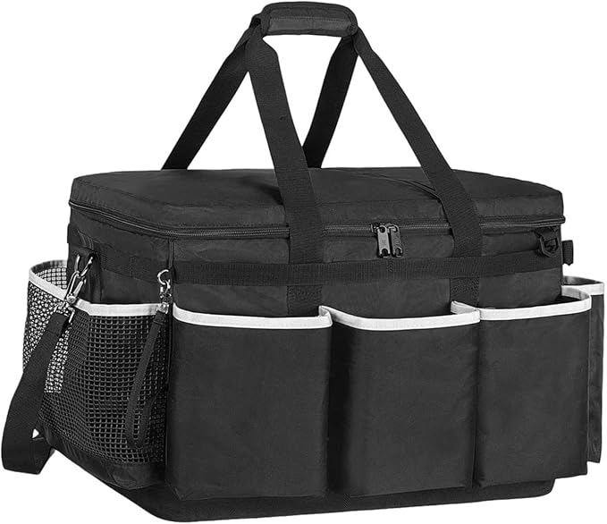 Cleaning Supplies Organizer Portable Cleaner Tools Tote Bag with Shoulder Strap, Large Capacity Tool Bag for Housekeeping, 19.02x12.52x12.52 inch
