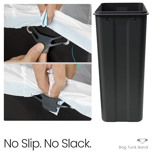Home Zone Living 12 Gallon Kitchen Trash Can with Slim Fit Design