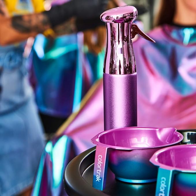 Colortrak Luminous Spray Bottle, 250ml/8.5oz, Lilac | Full 360 Degree Distribution for Custom Saturation, Easy-Use Pump for Hair Misting, Quick View Window to Monitor Water Level