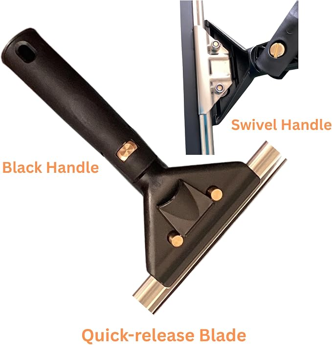 18 Inch Window Squeegee and Window Washer, Professional Window Cleaning Kit, Swivel Handle Squeegee with Aluminum T-Bar Window Scrubber and Microfiber Sleeve