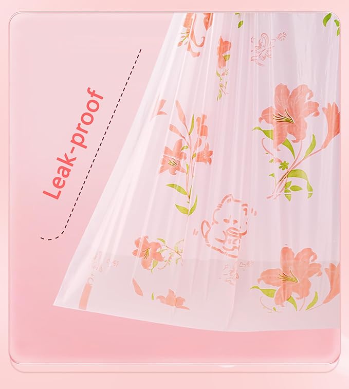 4 Gallon Small Trash Bags 156pcs Tearing-Free Drawstring for Bathroom Office Home Bedroom Trash Can with Pink Lily Printed Garbage Basket Bags