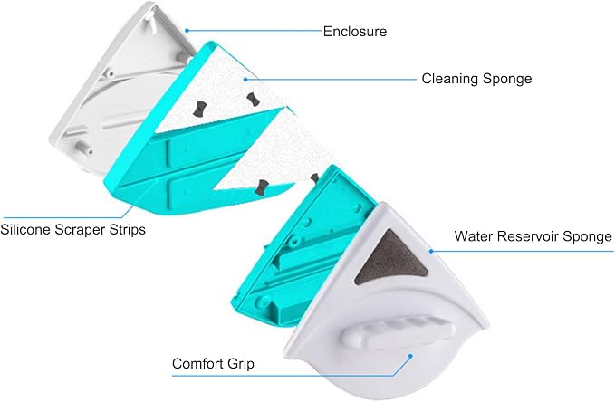 Double Side Magnetic Window Cleaner, Adjustable Magnetic Double Window Glass Wiper Glider Washing Brush Equipment Cleaner Wiper Tools for High-Rise and Car Glazed Window