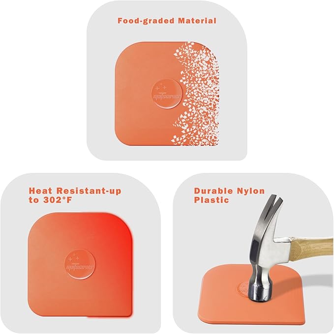 Pan Scraper, 10 Pcs Pot & Dish Scraper Plastic, Sturdy Scraper Kitchen Tool, Orange | Pot Scraper Non Scratch for Cast Iron, Pot and Pan Cleaning, Food Scraper for Dishes, Home & Apartment Essentials, Orange