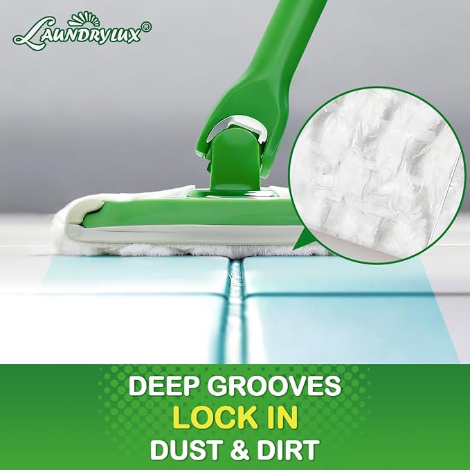 LAUNDRYLUX Heavy Duty Dry Sweeping Cloths Compatible with Swiffer Sweeper | 100 Count Multi Surface Pet Dry Pads Refill, Floor Cleaner for Dust, Hair, Dirt, Disposable Duster Mop Pad - White