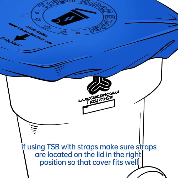 Outdoor Trash Can Lid Cover – 32 Gallon Elastic Seal, Odor Control, Lemon Scented, Chemical Free, Reusable 1 Pack