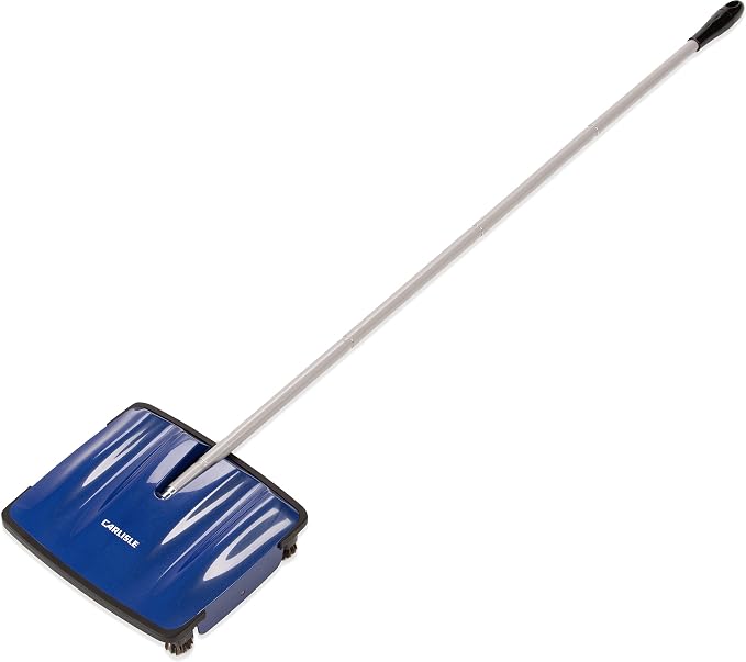 Carlisle FoodService Products Duo-Sweeper Rubberized Carpet and Floor Sweeper – Efficient Manual Cleaning for Restaurants with Low Pile Carpets (Pack of 4)