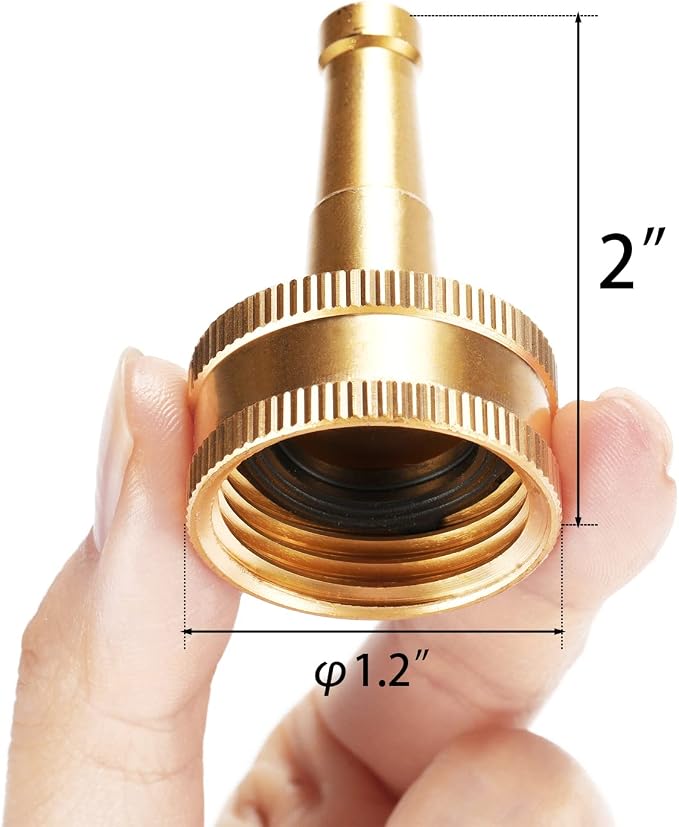 Jet Nozzle Power Washer for Garden Hose | Heavy Duty Brass Jetnozzle with Garden Hose Shut off Valve, Water Hose Nozzle High Pressure Powerful Washer 3/4" GHT, 1 Set