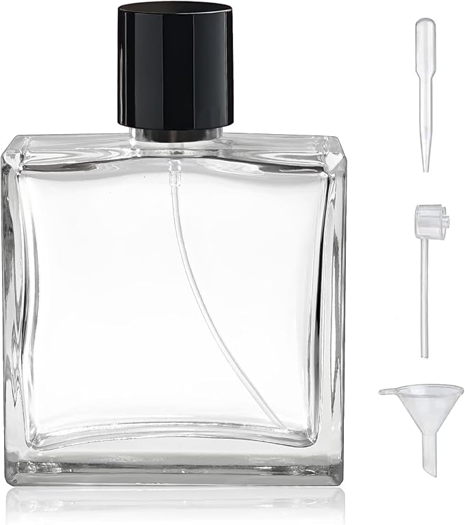 100ml/3.4Oz Glass Spray Perfume Bottle Empty Cologne Atomizer | Refillable Perfume Spray Bottle Container with 3 Kinds of Dispenser