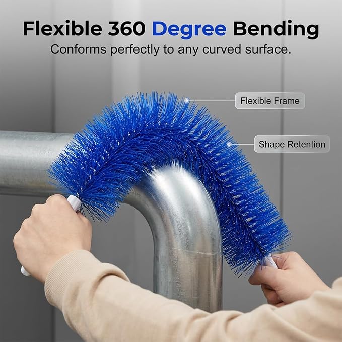 2027 New Bendable Microfiber Head (Blue 3 PCS) | Reusable Fan Cleaning Brush, Washable Fan Cleaner Brush for Electric Fans, Air Conditioning, Car Vents and Curtain