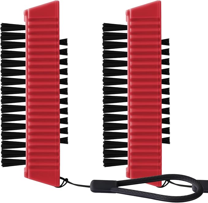 Larbois Nail Brush for Cleaning Fingernails, 2Pack Heavy Duty Nail Brushes Remove Dirt and Paint Fingernail Brush Deep Cleaning Mechanical Nail Scrub Brush Two-Sided with Hanging Rope, （Red）