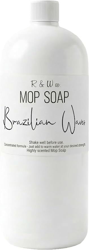 R&W CO. Original 32 oz Premium Mop Soap Brazilian Waves Scented, Gentle Floor Cleaner for all Surfaces, Non-Toxic, Pet and Skin Safe Formula, Streak-Free Shine