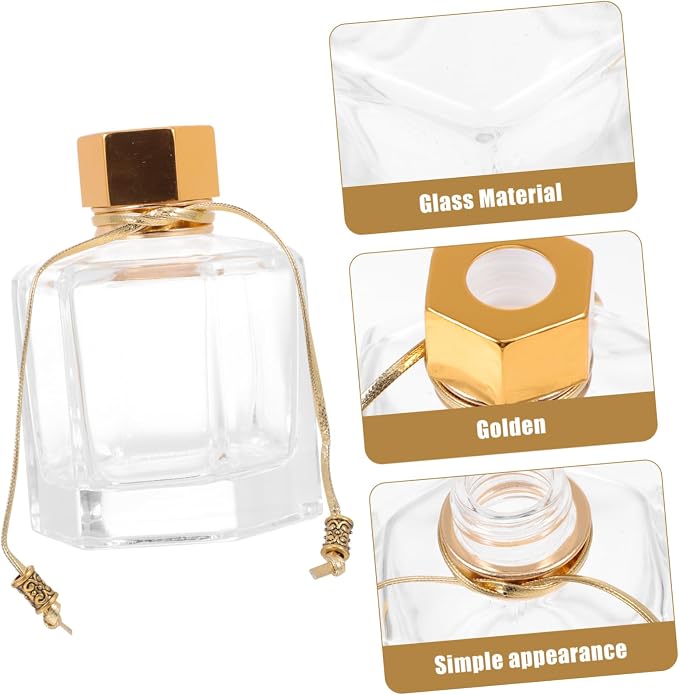 Cabilock 2pcs Aromatherapy Glass Bottles Essential Oil Holders for Home Fragrance Decorative Diffuser Containers Stylish Air Freshener for Living Room Bedroom