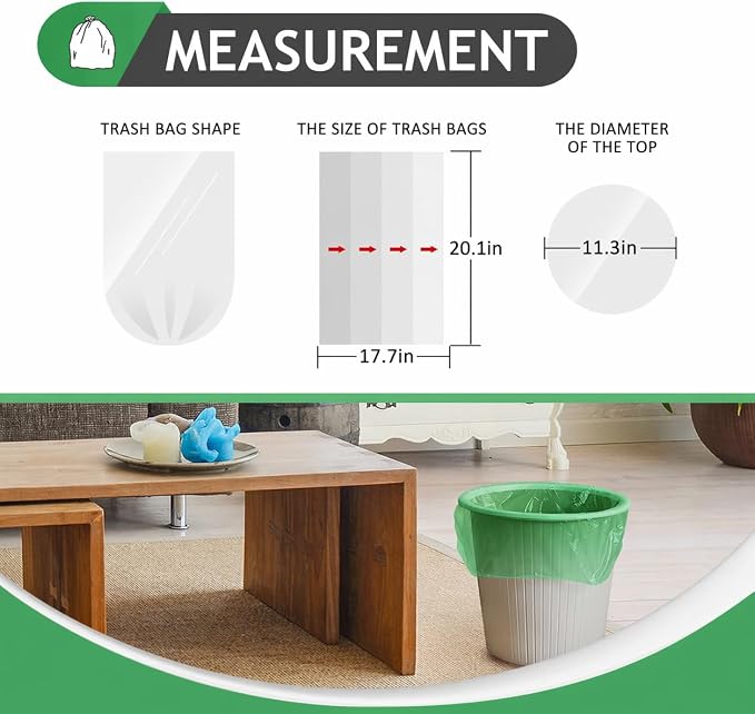 Teivio Small Green Trash Bags 4 Gallon 160 Count Kitchen Garbage Bags | Fit 12-15 Liters,3.5,3.8,4,4.5Gal,Multicolor Mini Plastic Waste Basket Bins Can Liners for Bathroom Office Car dog poop bags