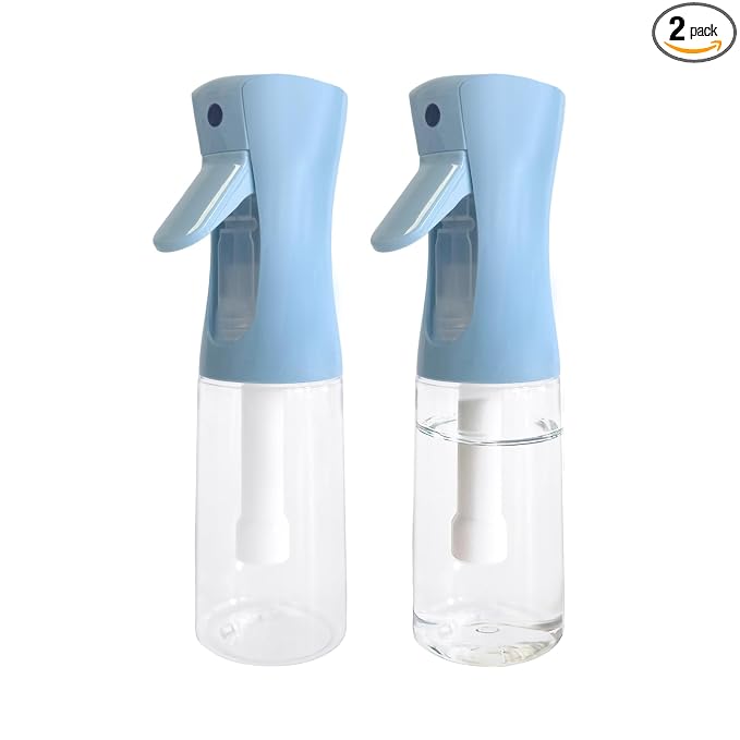 Spray Bottle for Hair Continuous Ultra Fine Mist (200ml) 360° Multi Spray Bottle for Plants, Cleaning, Skin Care Leakproof & Durable 2 Pack