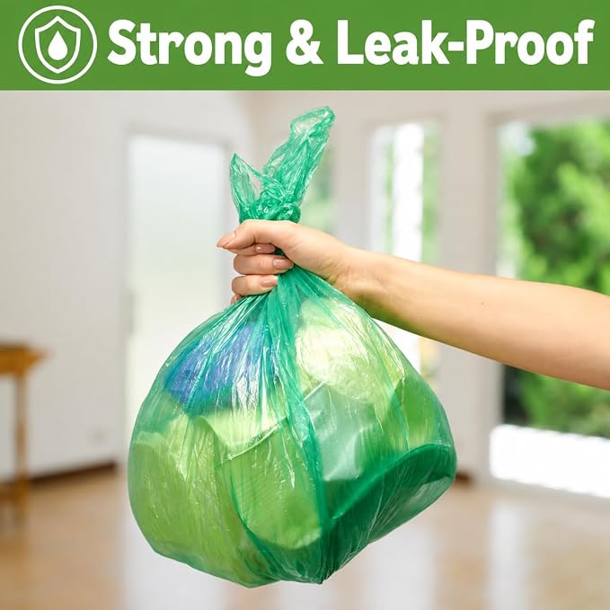 1.2 Gallon Small Trash Bags (440 Count) 5 Liter Green Mini Garbage Bags, Small Trash Can Liners, Bathroom Wastebasket Bags, Kitchen & Office Bin Liners