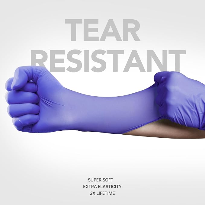 Medical Nitrile Exam Gloves, 4 Mil Powder-Free Latex-Free Disposable Food-Safe Cooking Cleaning, Blue-Violet 100 Pcs