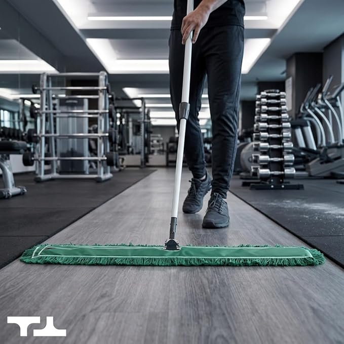 48 Inch Green Commercial Dust Mop & Floor Sweeper with Extendable Handle – Mop for Hardwood, Tile, and Concrete Floor Cleaning