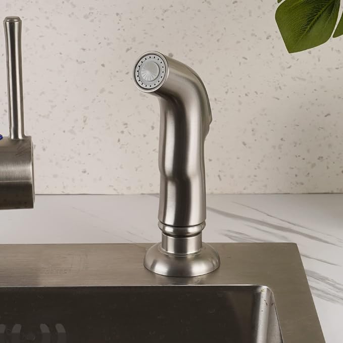 Universal Sink Sprayer Attachment for Faucet, Brushed Nickel | NSF/ANSI/CAN 372 Certified, Kitchen Side Sprayer Head Compatible with Delta, Moen, Kohler and Other OEM Brands Spray Head
