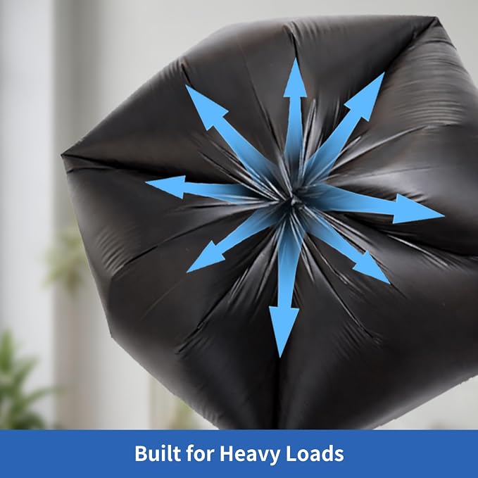 8gal Black Trash Bags,100ct 50x60cm Tear Resistant Tasteless | Kitchen Tall Reinforced Leakproof Garbage Bags