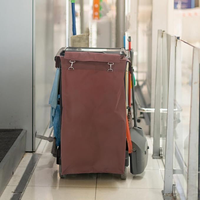 Hotel Housekeeping Trolley Bag Oxford Cloth Multi-Purpose Organizer | Large Capacity, Folding Design, Portable Storage, 27.5x15.3x11 in Size, Reusable for Shopping Carts