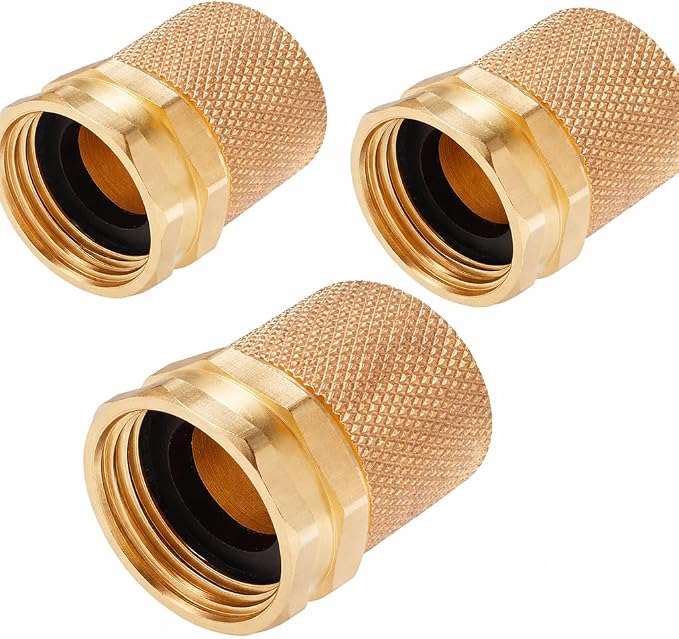 3-Pack Orbit 56802N Hose Repair Mender, Female, brass